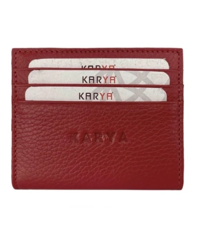 0020-46 Картхолдер натуральная кожа KARYA (Красный/10*9*1/натуральная кожа/KARYA)