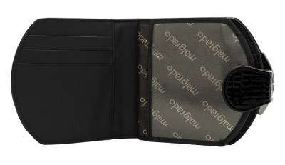 41007-1B-46# Black Кошелек Средний Malgrado (черный10*10,5*2/натуральная кожа/Malgrado)