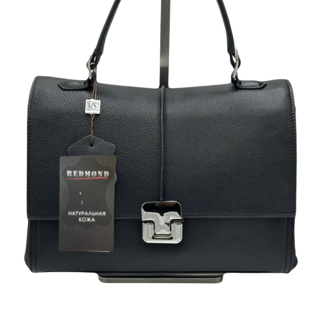 73К Сумка женская натуральная кожа (black) (черный/28*20*10/натуральная кожа/Redmond)