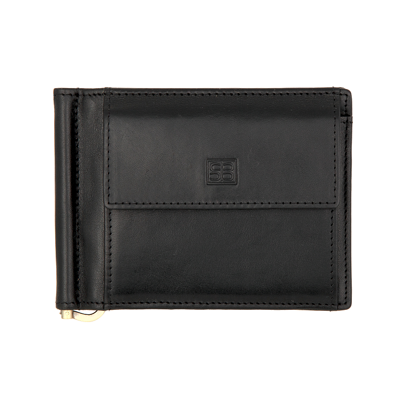 2322 (milano black) Зажим для денег Sergio Belotti (Черный/12*9*1,5/натуральная кожа/Sergio Belotti)