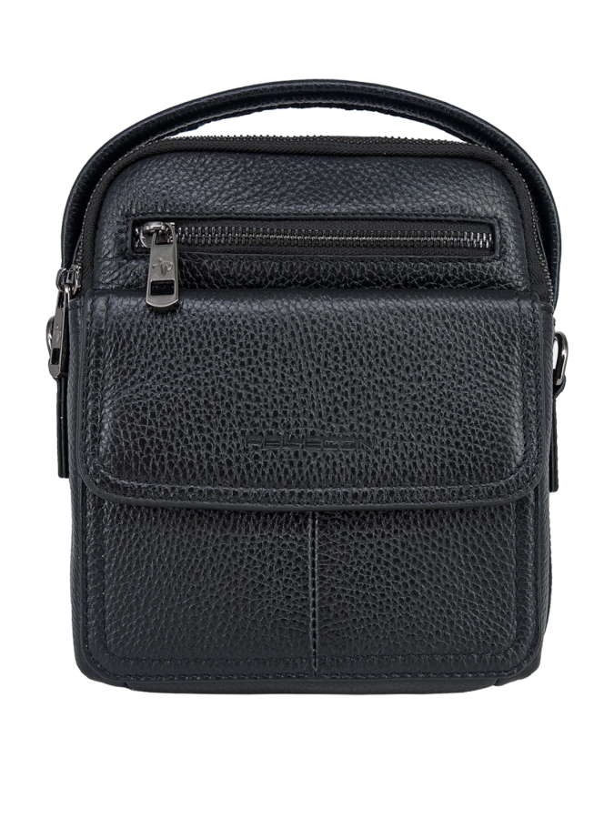 102-81744-1 Сумка мужская кожа Пеллекон (черный/17*20*8,5/натуральная кожа/PELLECON)