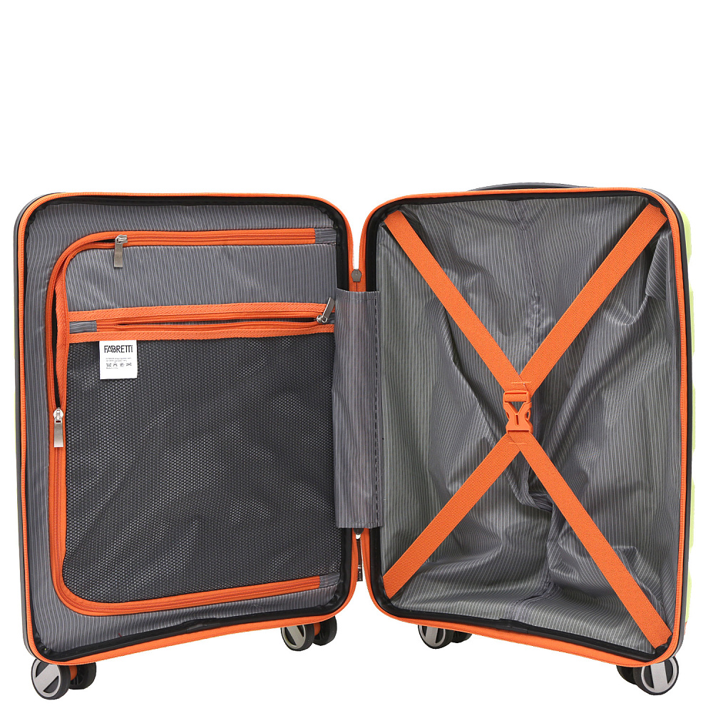 EN6520-20-116 FABRETTI Чемодан 4-х колесный 100% полипропилен (елёный/39*56*20/полипропилен/S/FABRETTI)