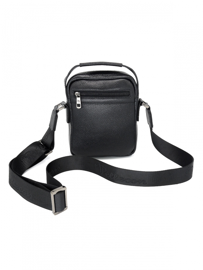 102-82104-1 Сумка мужская кожа (Пеллекон) (черный/18*25*8/натуральная кожа/PELLECON)