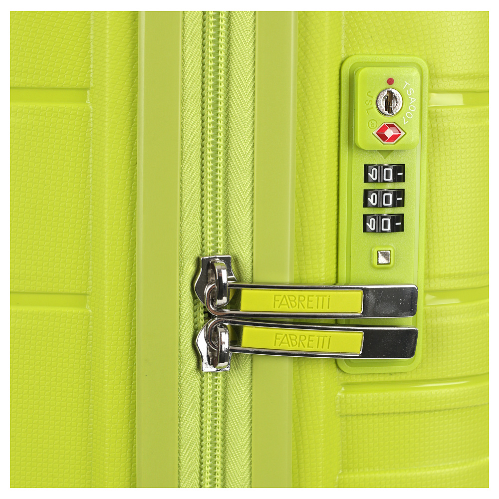 EN9520-24-11 Чемодан 4-х колесный 100% полипропилен FABRETTI (Зелёный/45*66*26/полипропилен/M/FABRETTI)