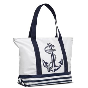 1-1 Сумка пляжная ((Морская/сине-белый)) (Белый/синий/52*38*18/текстиль/ANTAN)