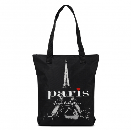 1-58 Сумка молодёжная (Мерси Париж/черный) (Черный/28*38*10/текстиль/ANTAN)