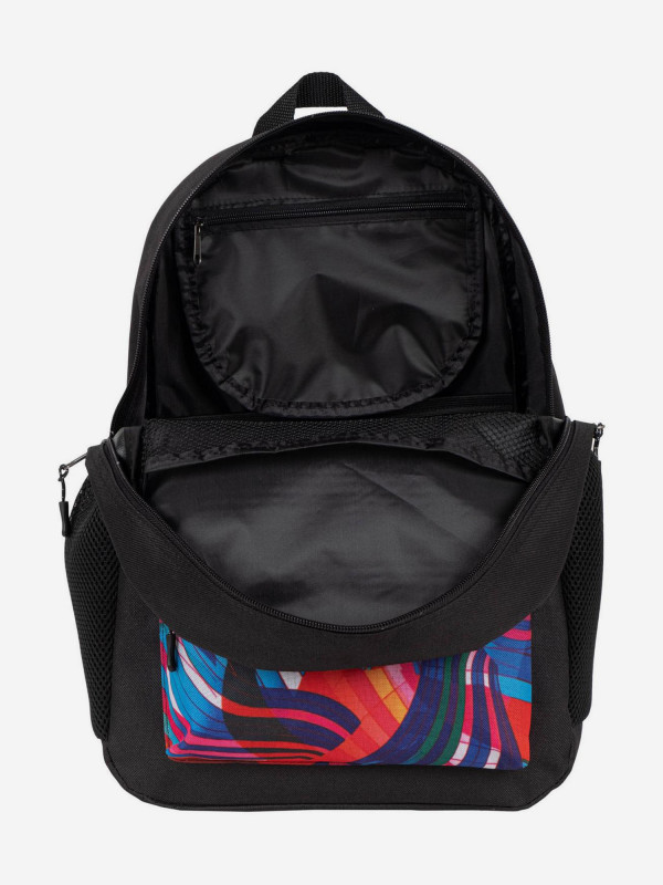 П17001 Рюкзак Polar NEW Абстракция красная на черном текстиль (Черный/красный/29*43*13/полиэстер/0,4 кг/16 литров/Polar)