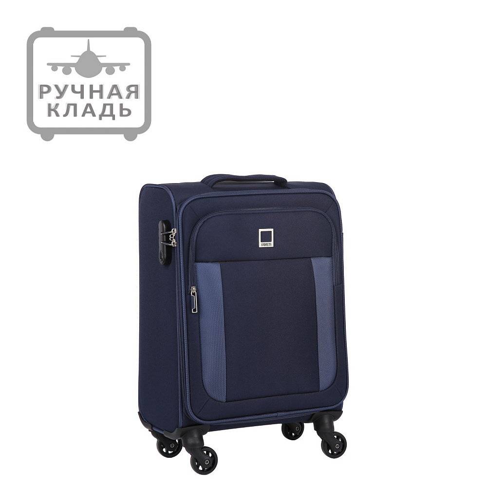 NE2020-20-8 Чемодан 4-х колесный 100% полиэстер FABRETTI  (Синий/36*55*22/полиэстер/S)