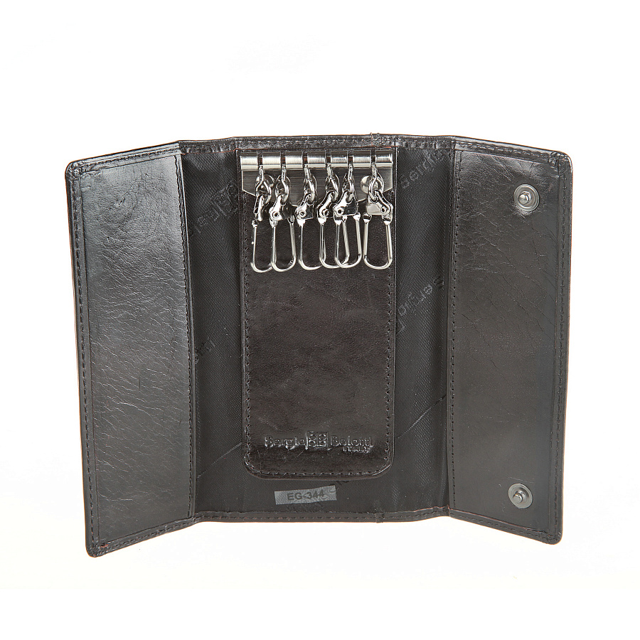 344 (milano black) Ключница Sergio Belotti (Черный/13*5,7*2/натуральная кожа)