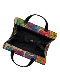 М-462 Саквояж дизайн кошки бежевый (бежевый/полиэстер/39*34*17NTL Continent)