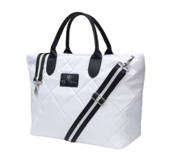 711-31403 Сумка спортивная/шоппер белый+ромбы большие+ремень (Dewspo) (Белый)