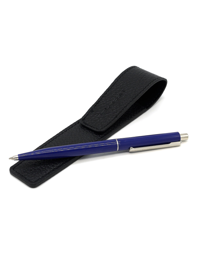 102-719-7 Ручка в чехле Пеллекон (черный/голубой/16*3*0,5/натуральная кожа/PELLECON)
