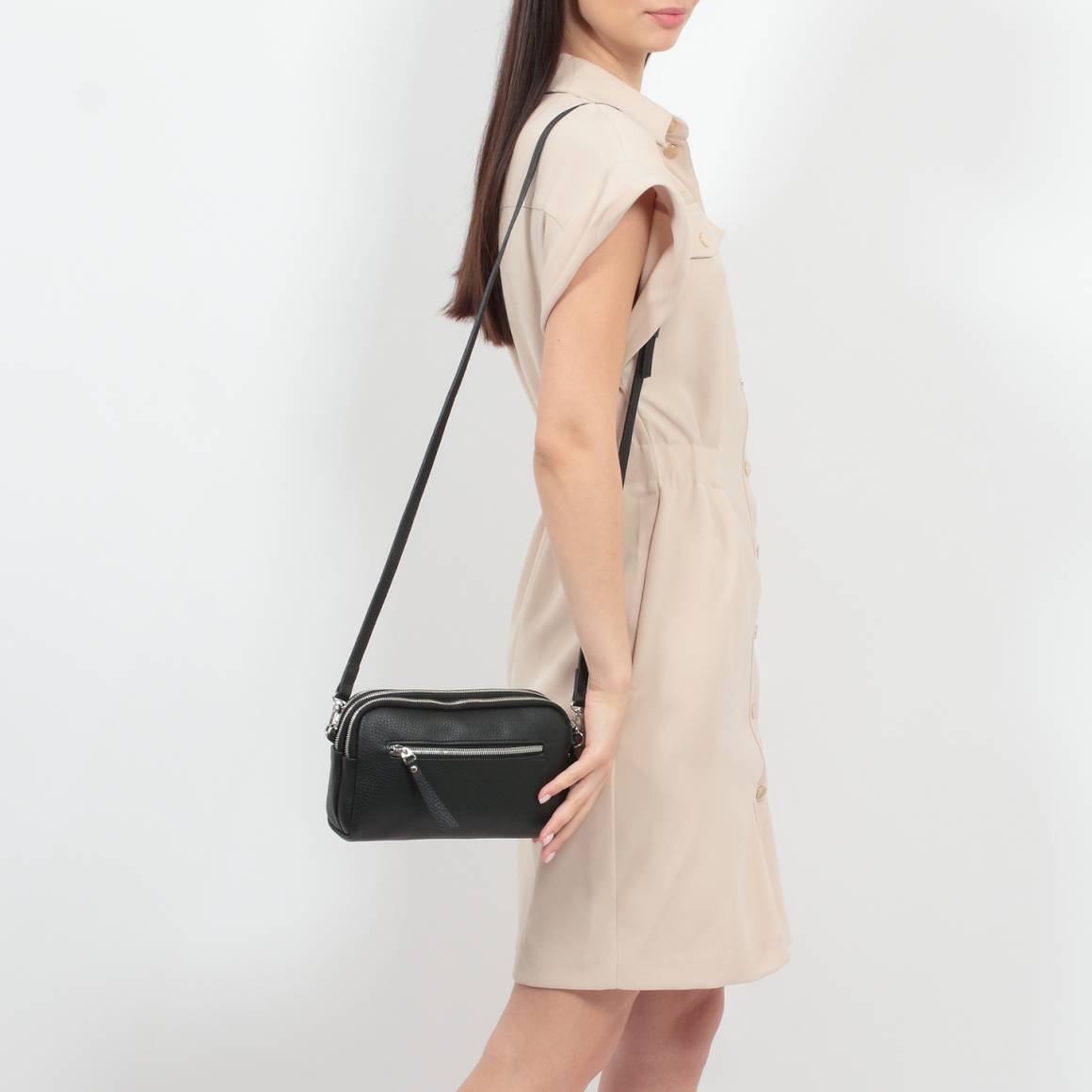 2893LN Сумка женская Черный (Черный/21*14*6/натуральная кожа/Richet)