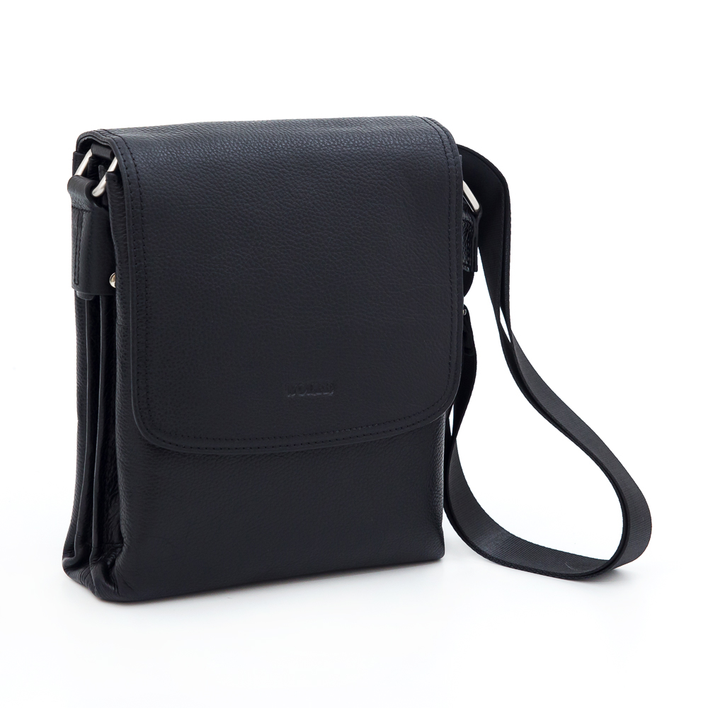 255 чёрная Сумка мужская натуральная кожа WOLFE (Черный/22*28*7/натуральная кожа/WOLFE)