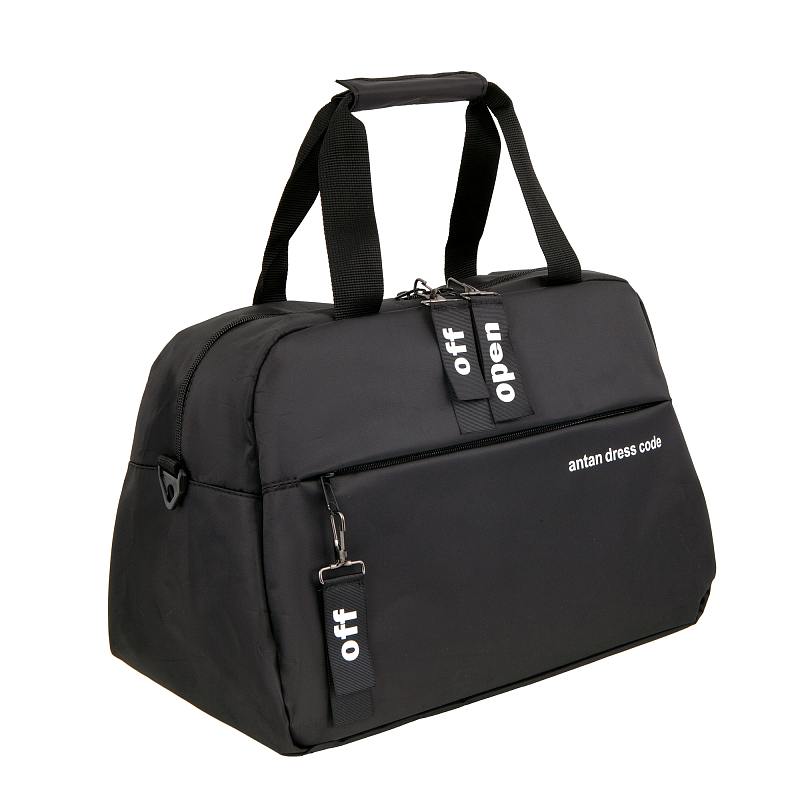 2-168 Сумка дорожная (Сатин/черный) (Черный/43*31*29/текстиль/ANTAN)