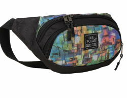П17011 сумка поясная Polar Фавела на черном текстиль (Черный/15*33*6/полиэстер/014 кг/2 литра/Polar)