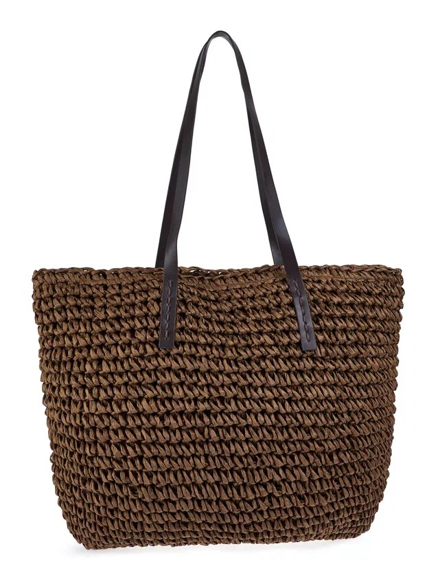 HL 66-010114 Сумка пляжная (коричневый) (коричневый/42*37*2/целлюлоза 95%/полиэстер 5%/Hogerland)