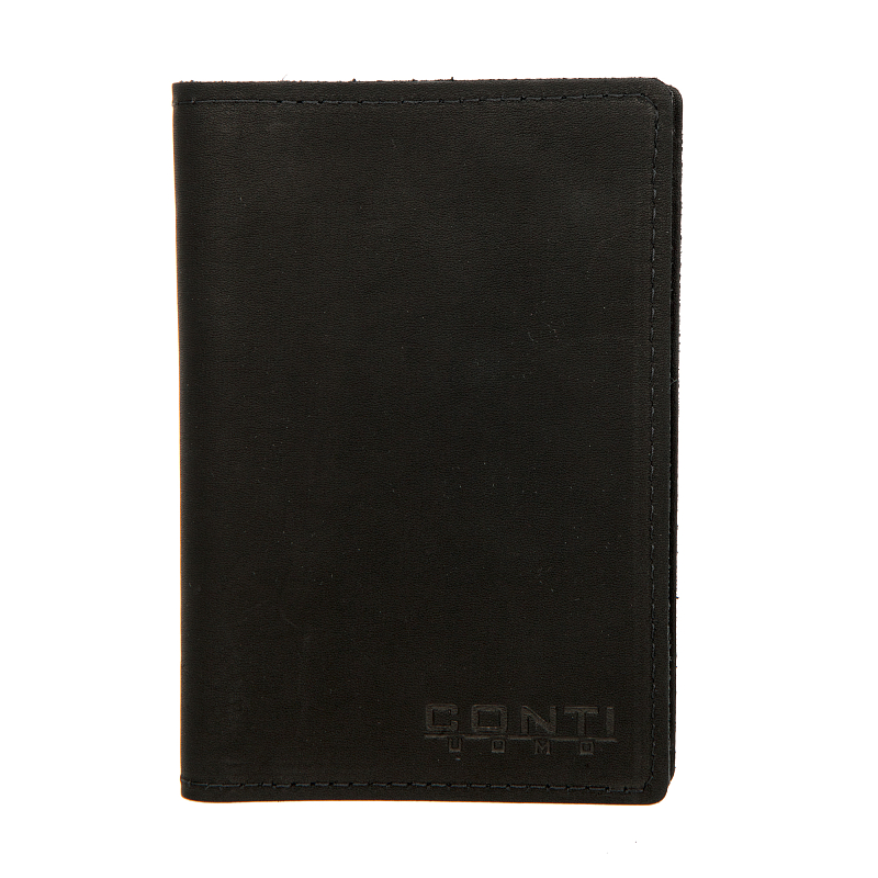 12262 black Обложка 2 в 1 для паспорта и автодокументов Conti UOMO (черный/10*14,5*1,5/натуральная кожа/Conti Uomo)