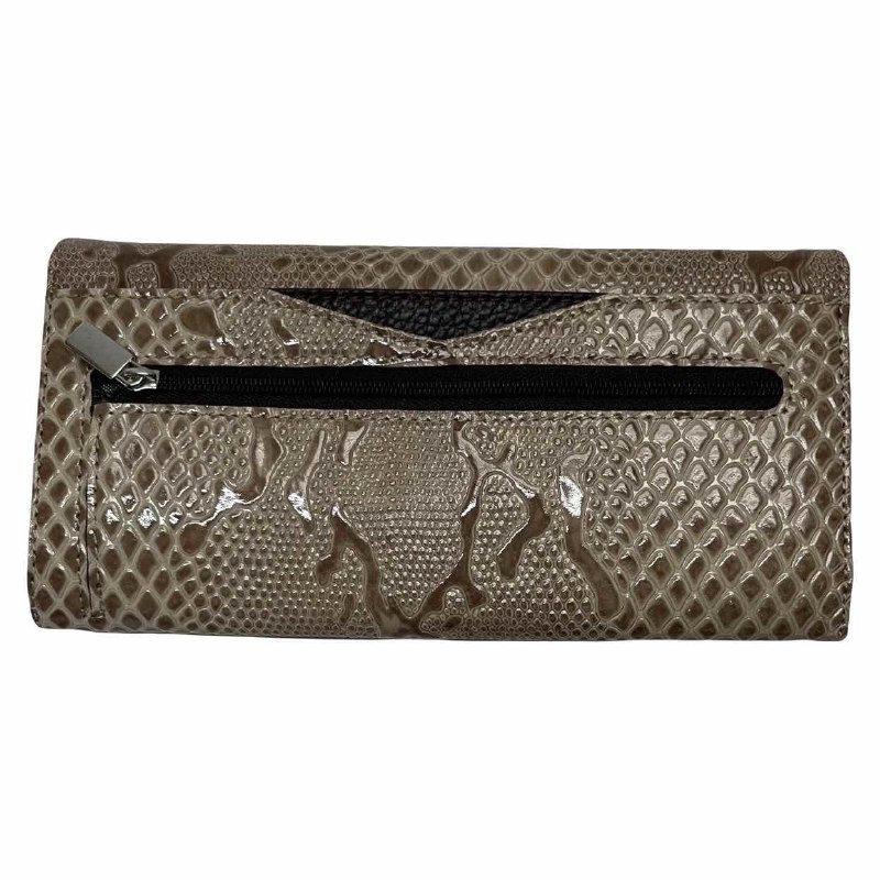 1195-011 Портмоне женское натуральная кожа KARYA (Бежево-коричневый лак/19*9,5*2,5/натуральная кожа/KARYA)