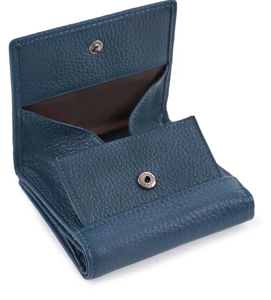 51-353-10-2 Кошелек женский (синий) (cиний/10*9,5*3/натуральная кожа)
