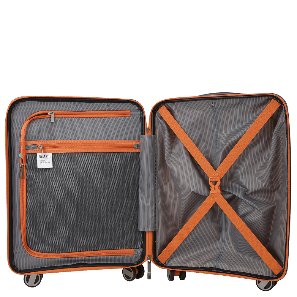 EN6520-20-76 FABRETTI Чемодан 4-х колесный 100% полипропилен (Жёлтый/39*56*20/полипропилен/S/FABRETTI)