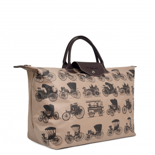 175 Сумка дорожная (Retro cars/бежевый)) (Бежевый/44*30*22/текстиль/ANTAN)