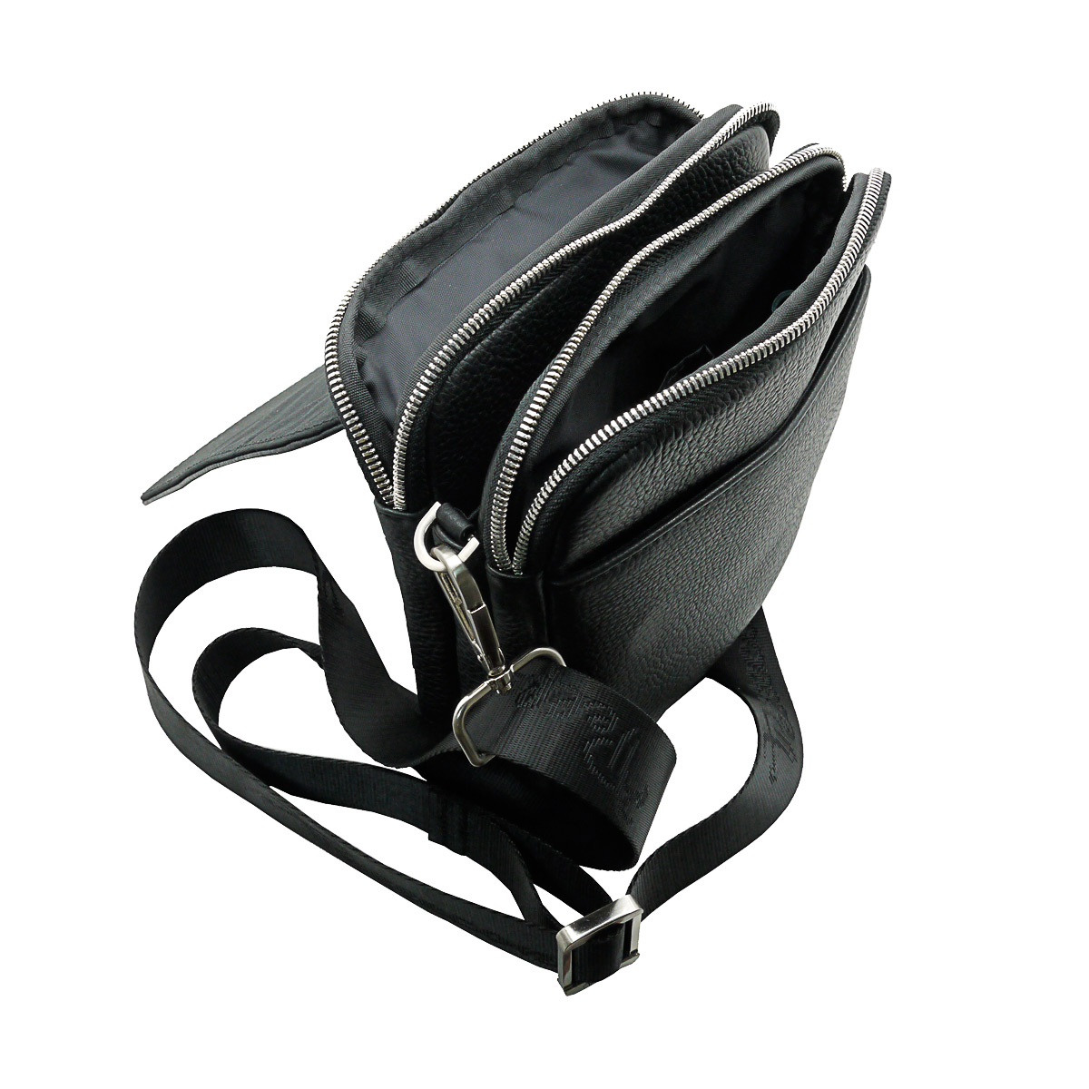 102-81594-1 Сумка мужская (Пеллекон) (Черный/17*20*6,5/натуральная кожа)