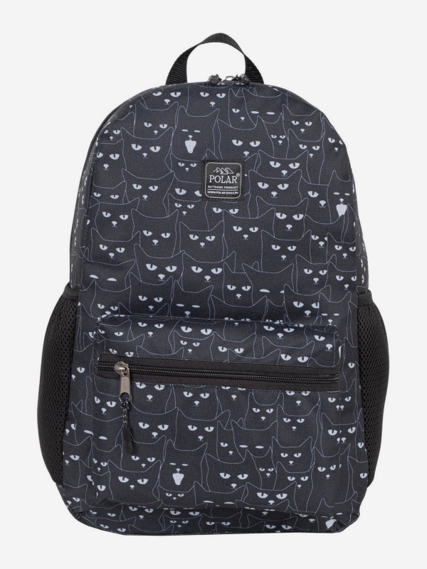 П17001 Рюкзак Polar NEW Кошки черные (Черный/29*43*13/полиэстер/0,4 кг/16 литров/Polar)