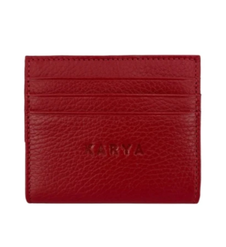 0020-46 Картхолдер натуральная кожа KARYA (Красный/10*9*1/натуральная кожа/KARYA)