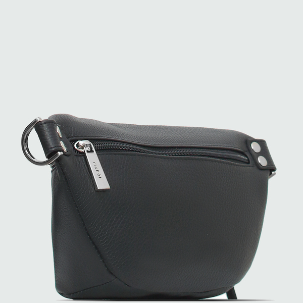 2476LN Сумка женская поясная Черный (черный/натуральная кожа/Richet)