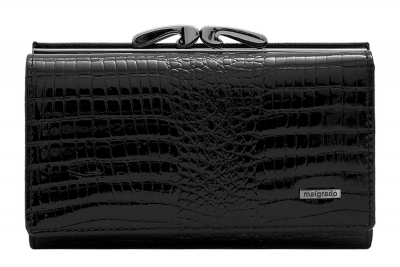 55020-5-46# Black Кошелек Средний Malgrado (черный/14*8,5*2,5/натуральная кожа/Malgrado)