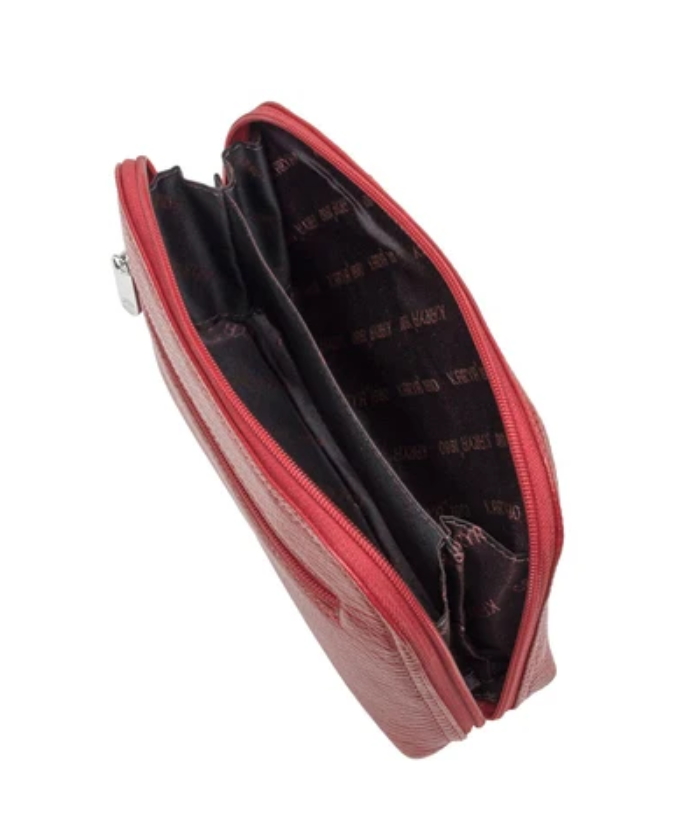 2029-46 Косметичка женская натуральная кожа KARYA (Красный/25*14*6/натуральная кожа)