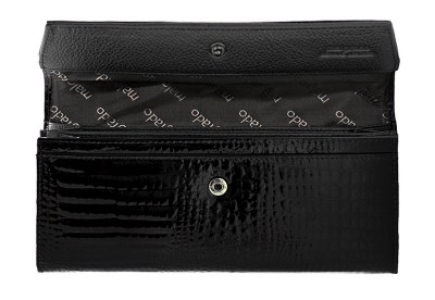 75504-46# Black Кошелек Большой Malgrado (черный/19,5*9*1,5/натуральная кожа/Malgrado)