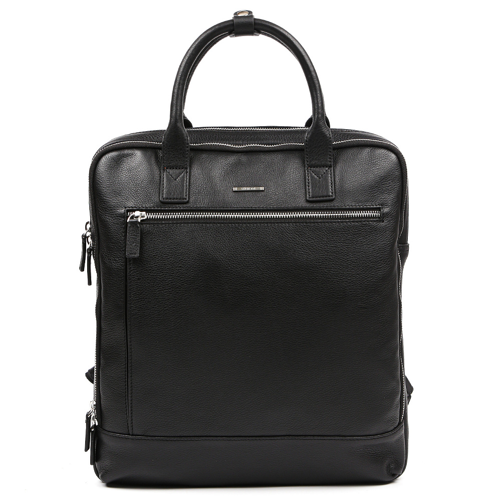 L16524-2 FABRETTI Сумка-рюкзак мужской нат. кожа (черный/33*38*5/натуральная кожа/FABRETTI)