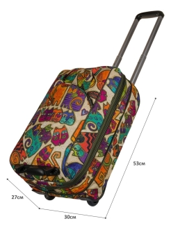 М-7321 Сумка на колесах дизайн кошки бежевый (Бежевый/53*30*21/полиэстер/NTL Continent)