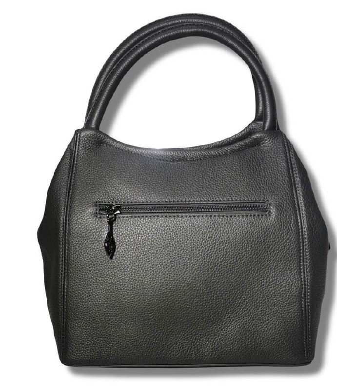 208К Сумка женская натуральная кожа (чёрный) (Черный/30*22*13/натуральная кожа/Redmond)