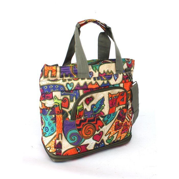 М-090 Сумка хозяйственная кошки бежевый (Бежевый/36*34*16/полиэстер/NTL Continent)