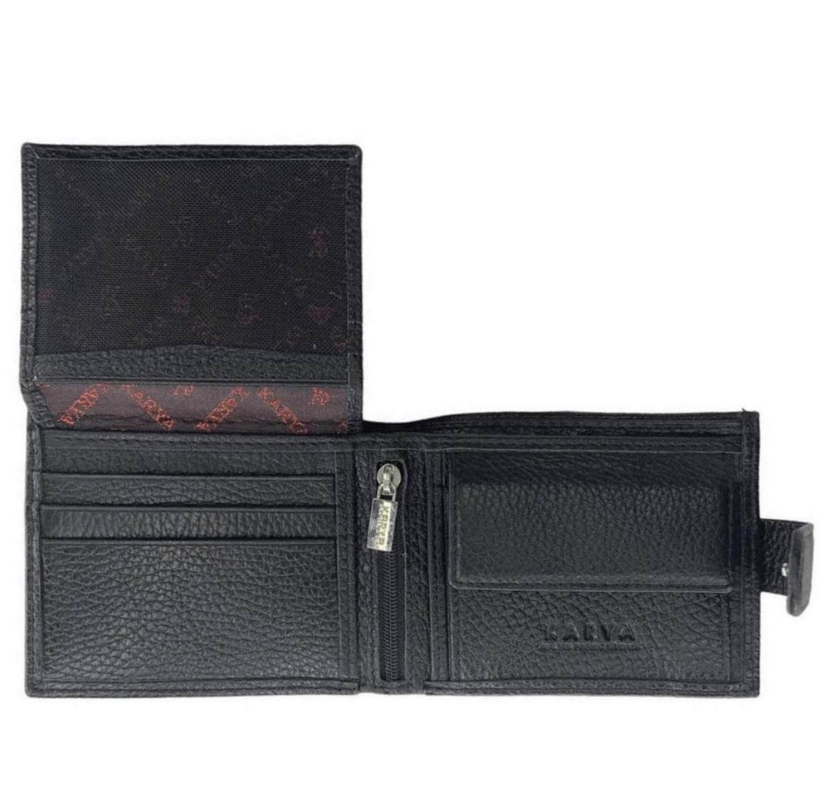0980-45 Портмоне мужское натуральная кожа KARYA (Черный/11,5 см*9,5 см*1 см/натуральная кожа)