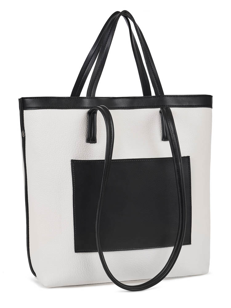 HL 30-114112 Сумка женская экокожа (белый) (белый/чёрный/31*34*12/экокожа/Hogerland)