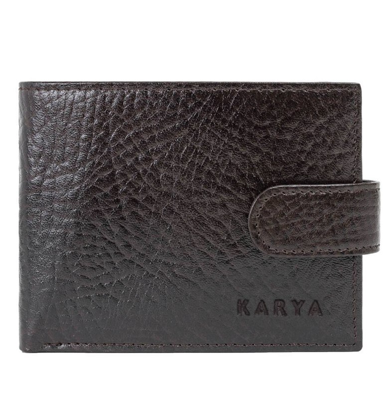 0980-04 Портмоне мужское натуральная кожа KARYA (Коричневый/11,5 см*9,5 см*1 см/натуральная кожа)