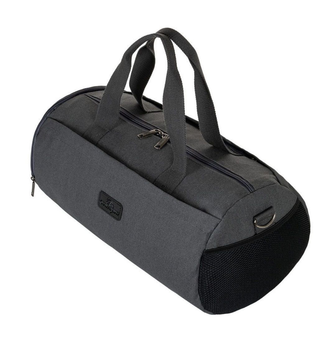 М-710 Сумка спортивная брезент серый (Серый/43*25*25/брезент/NTL Continent)