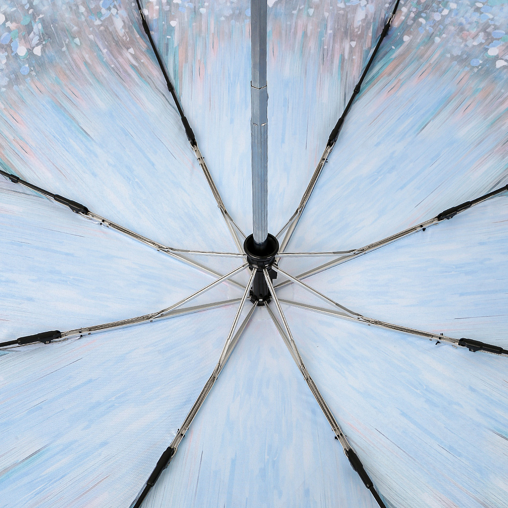 UFLS0084-9 Зонт женский Fabretti, автомат, 3 сложения, сатин (голубой)