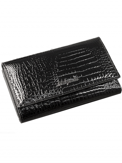 55020-5-46# Black Кошелек Средний Malgrado (черный/14*8,5*2,5/натуральная кожа/Malgrado)