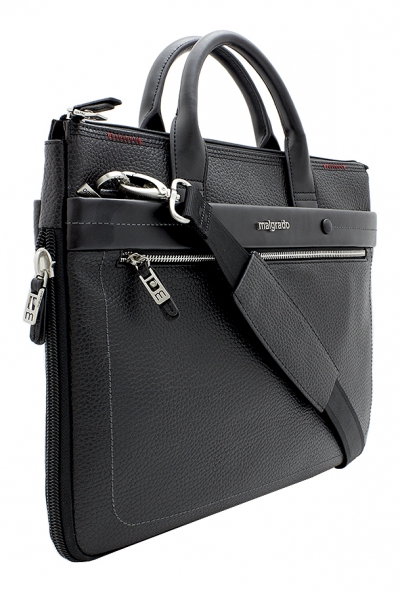 BR09-359 black Сумка мужская (Malgrado) (черный/40*31*3/6/натуральная кожа/Malgrado)
