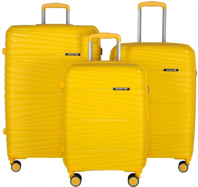 PP-802 Чемодан жёлтый M (Жёлтый/39*58*24/полипропилен/M/3,3 кг/Across)