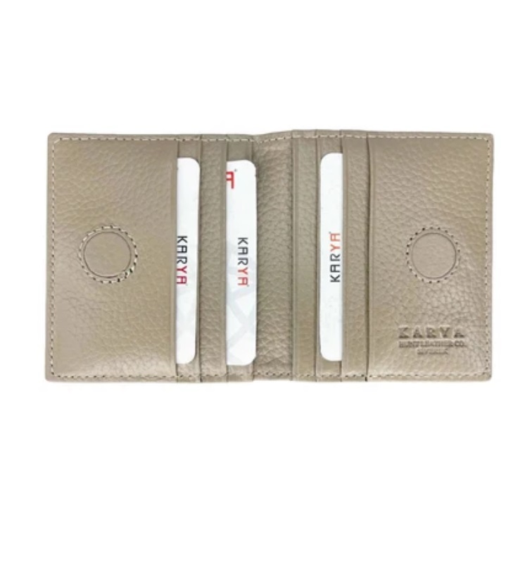0020-52 Картхолдер натуральная кожа KARYA (Бежевый/10*9*1/натуральная кожа/KARYA)