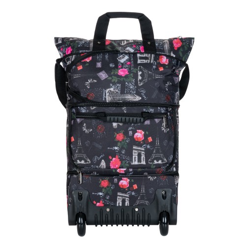 М-40-2 Сумка на колесах дизайн париж (фиолетовый/34*58*17/текстиль/NTL Continent)