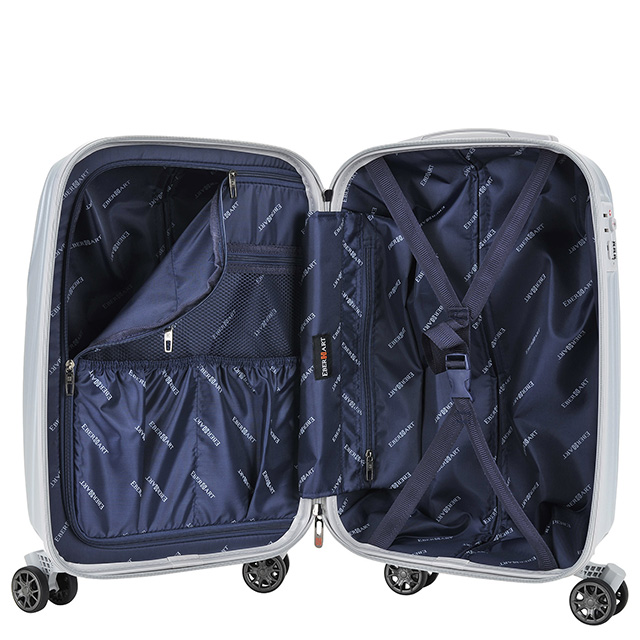 03L-008-428 Чемодан 4-х колесный (Серебряный/52*77*33/поликарбонат/L/4,1 кг/119 литров/Eberhart)