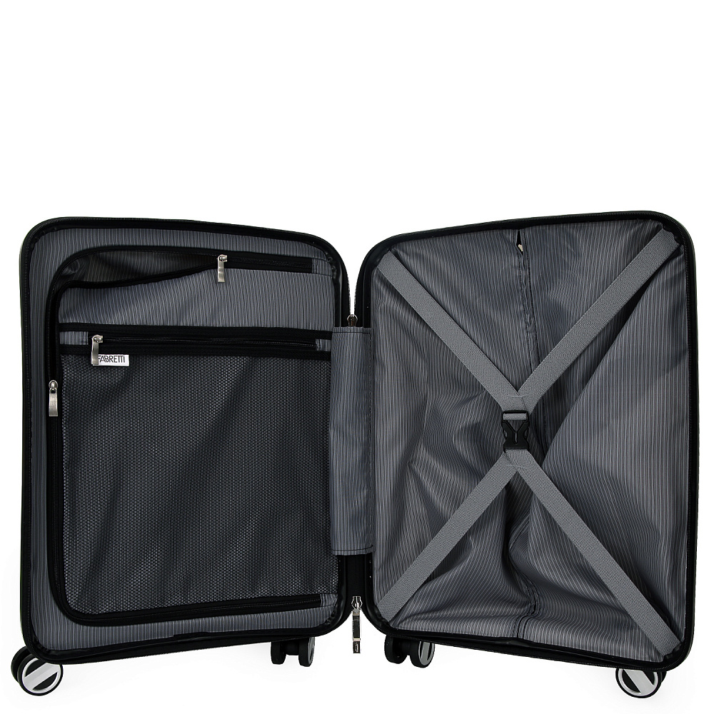 EN7520-020-1 (FABRETTI) Чемодан 4-х колесный 100% полипропилен  (белый/38*55*20/полипропилен/S/FABRETTI)