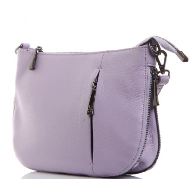 909К Сумка женская натуральная кожа (lavander) (Сиреневый/натуральная кожа)
